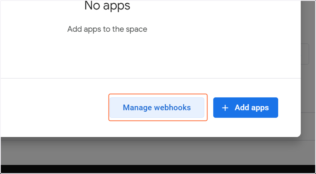 Click on Manage webhooks