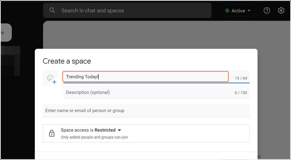 Type "Trending Today!"