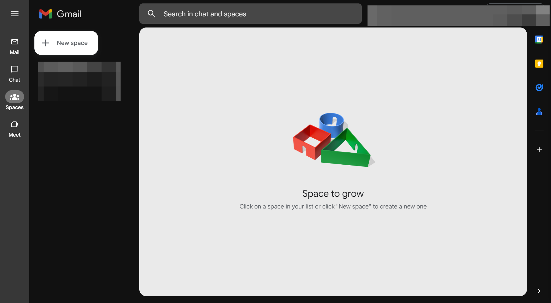 Click on New space