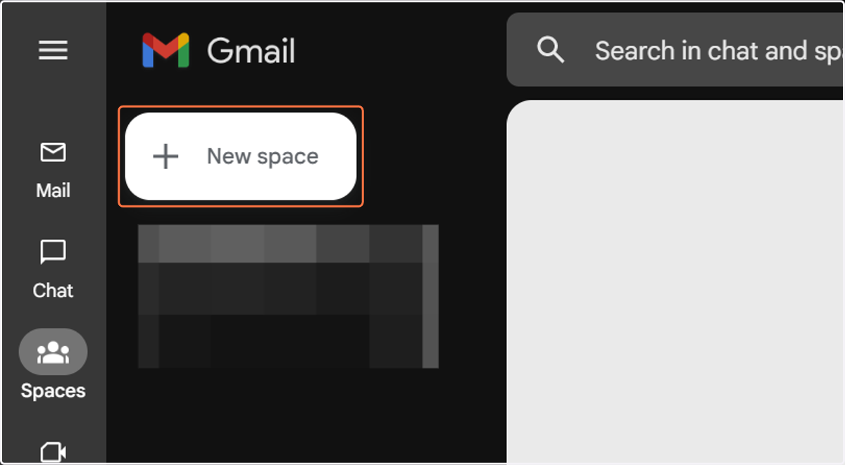 Click on New space