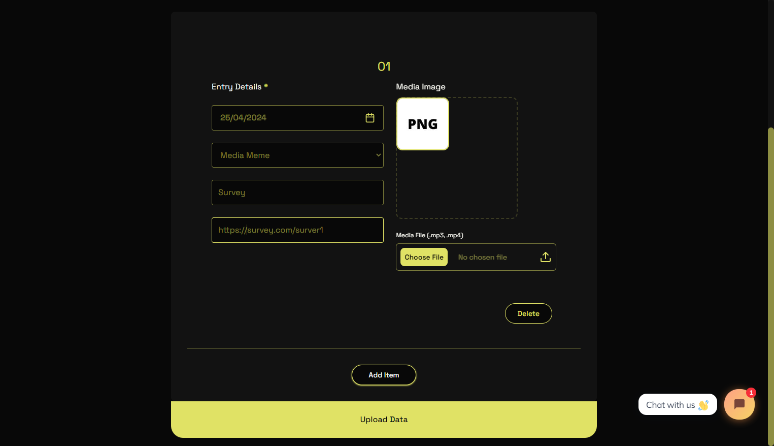 Click on Add Item