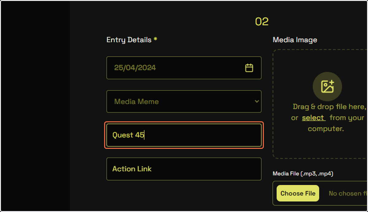 Type "Quest 45"
