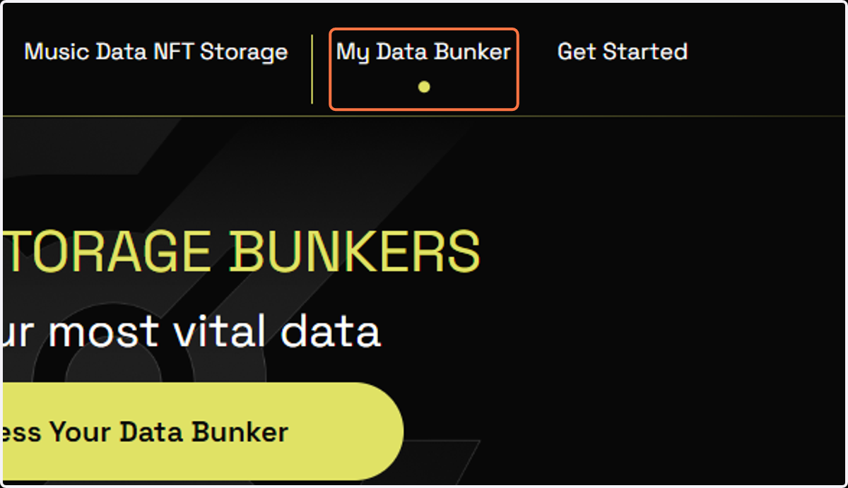 Click on My Data Bunker