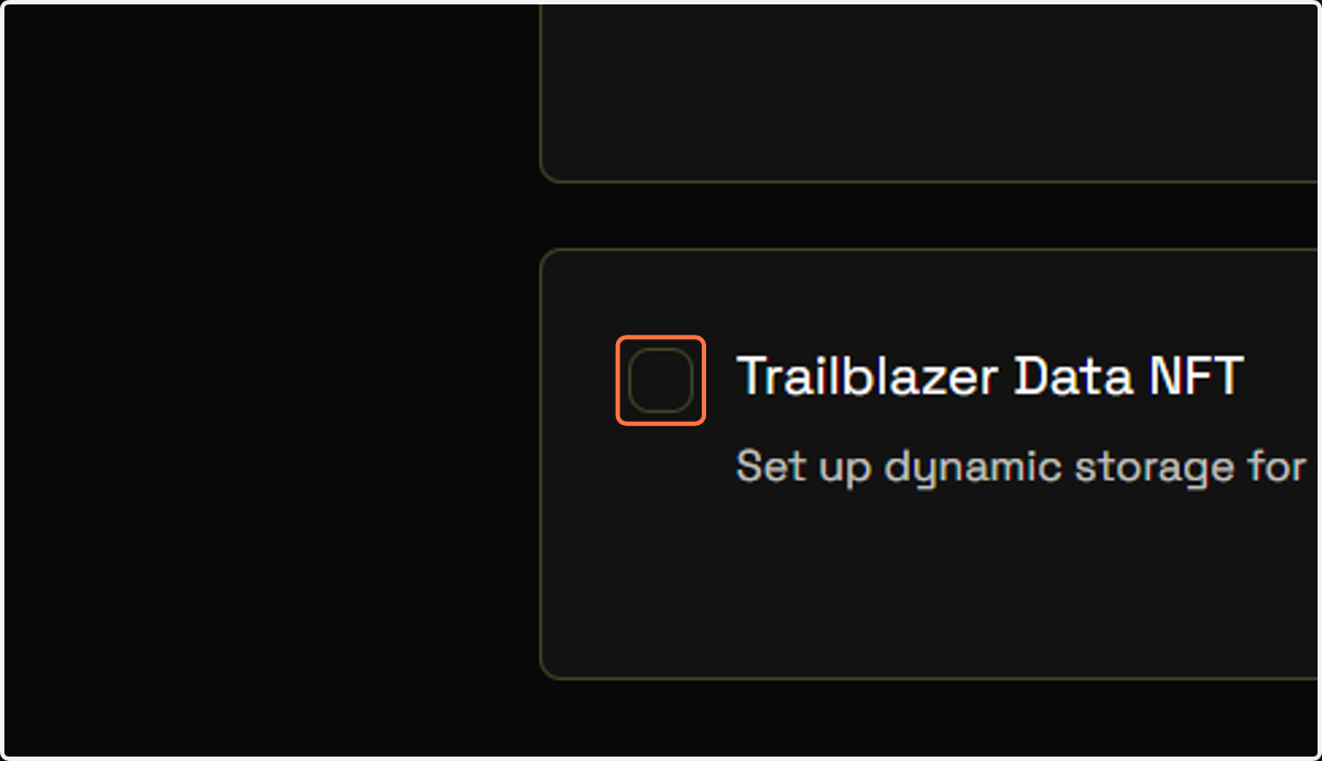 Click on Trailblazer Data NFT…