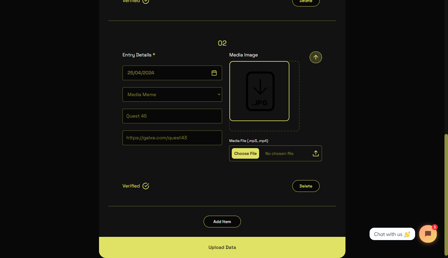 Click on Upload Data