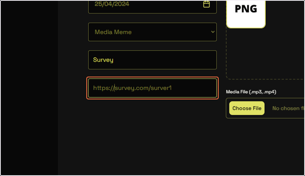 Type "https://survey.com/survey1"