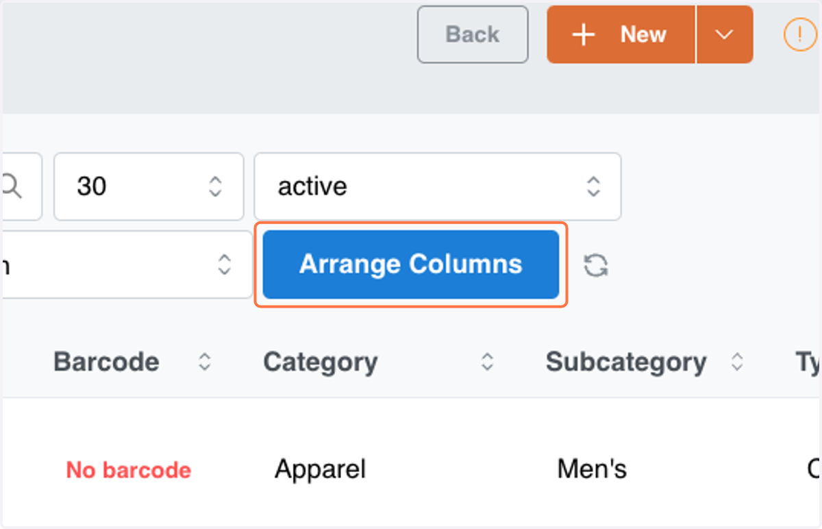Click on Arrange Columns