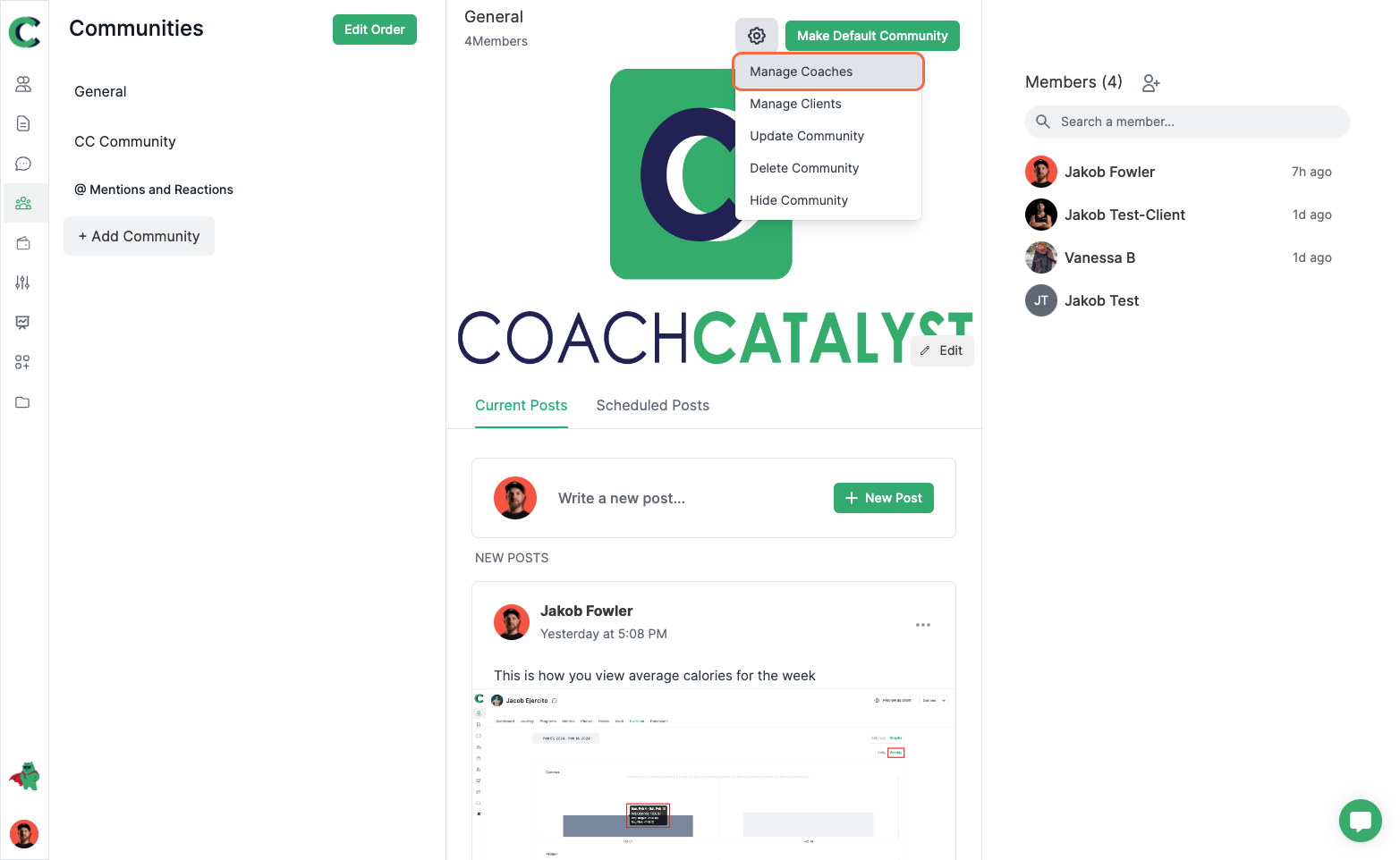 Click on Manage Coaches