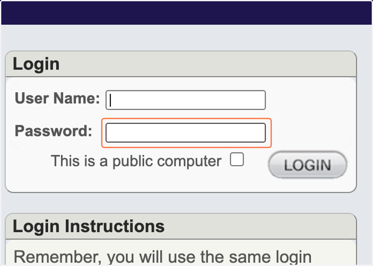 Type in password