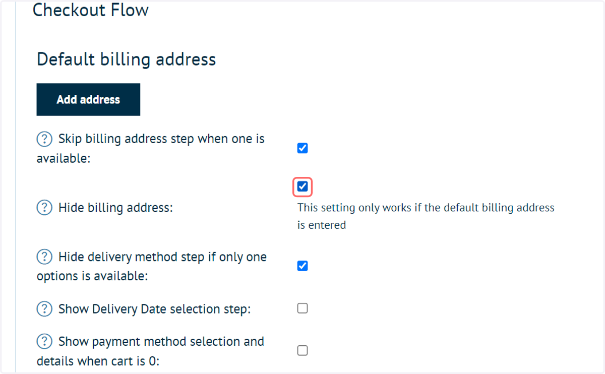 Check Hide billing address