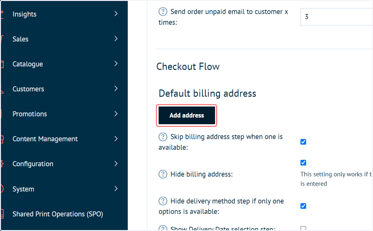 Click on Add address