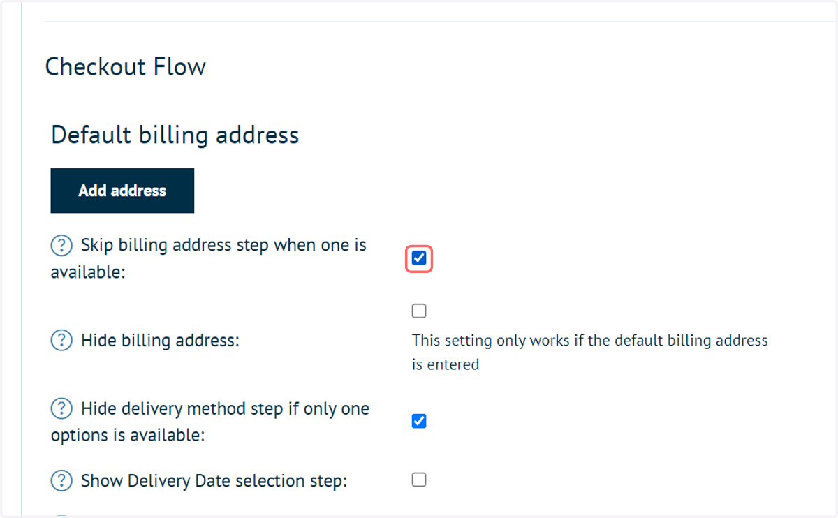 Check Skip billing address step when one is available