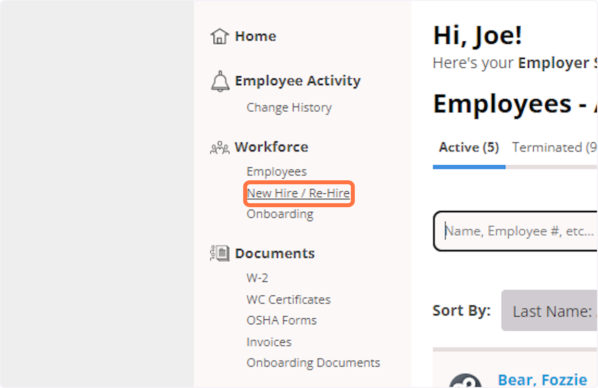 Importing is found in the New Hire / Re-Hire menu item