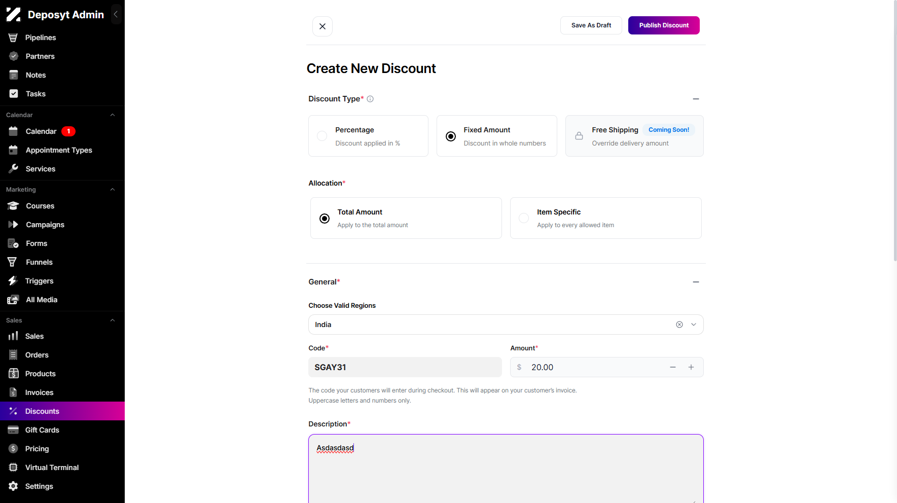 Step 9: Click on Publish Discount button once you're done configuring.