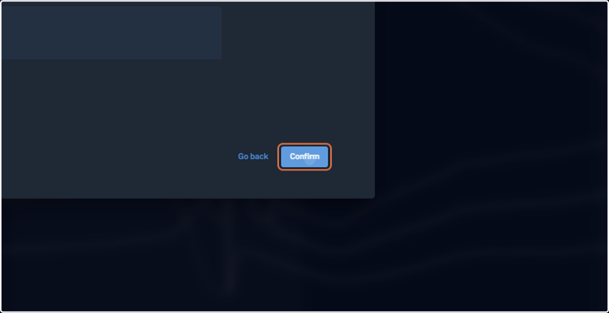 Click on Confirm
