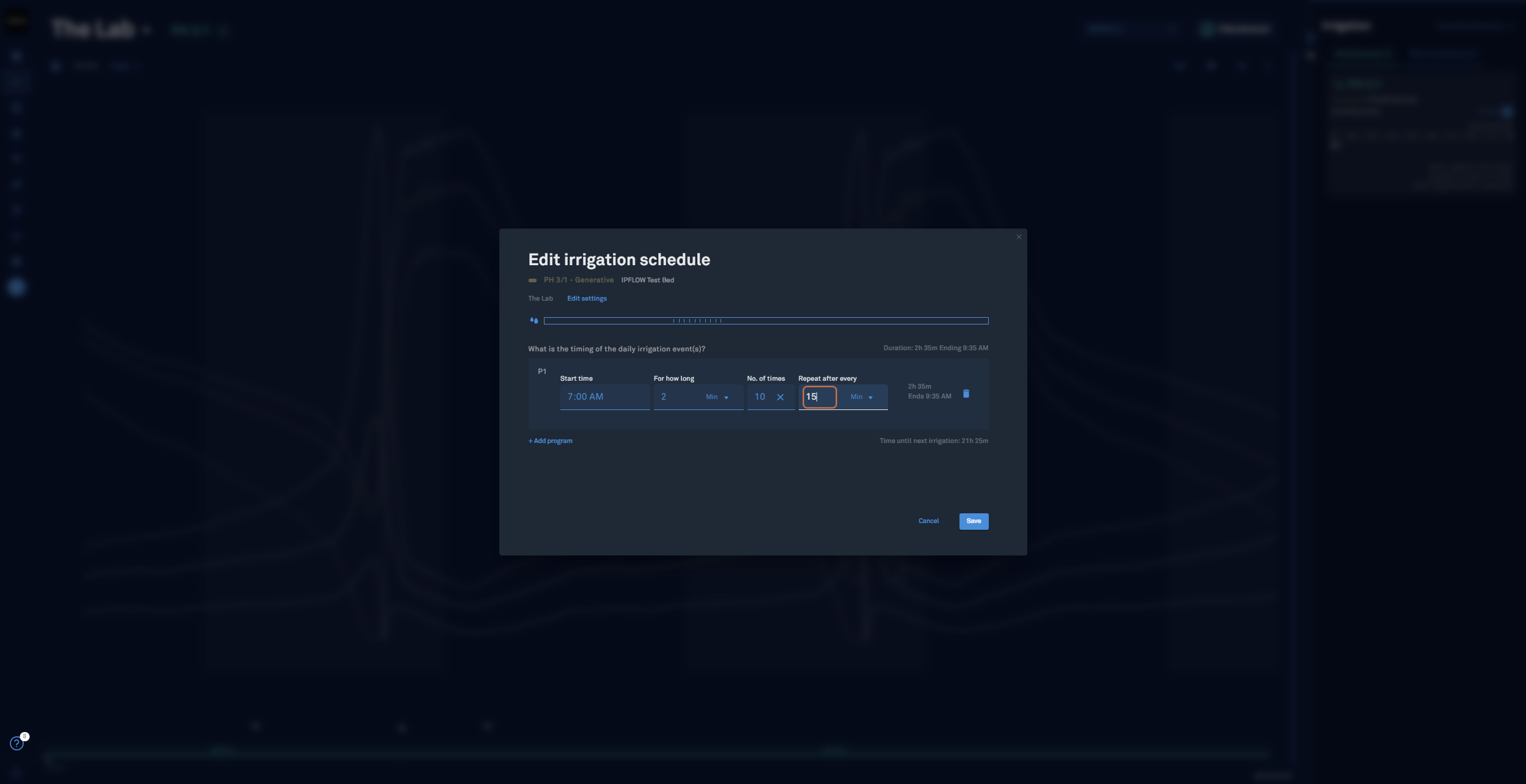Edit the schedule as desired