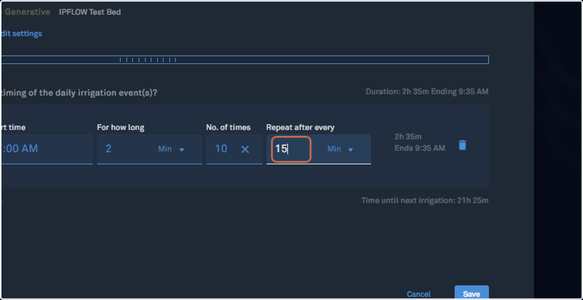 Edit the schedule as desired