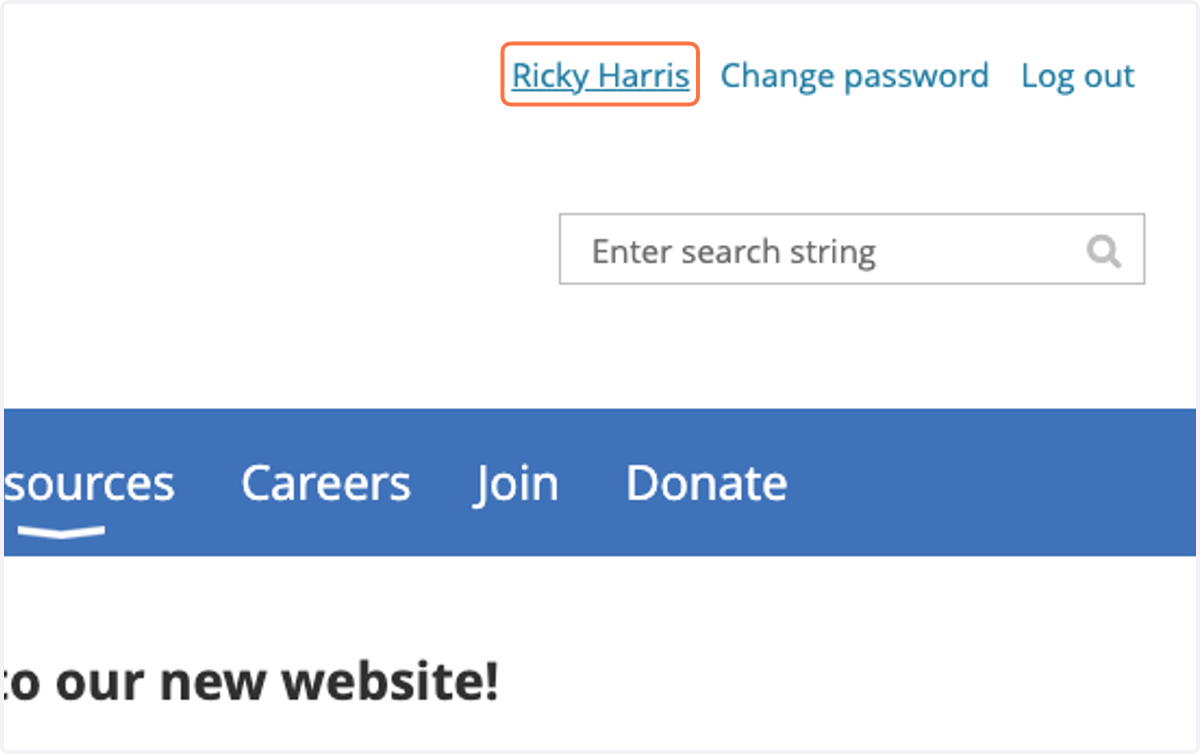 Click on your account name