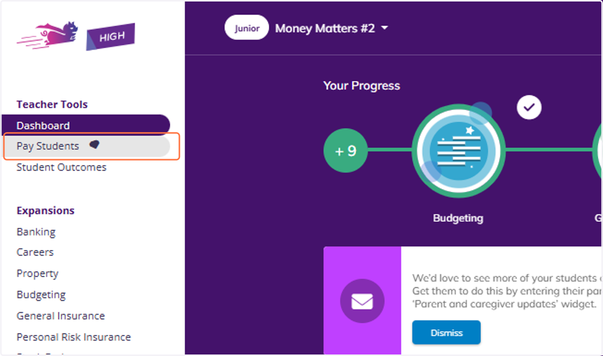 Click on Pay Students.