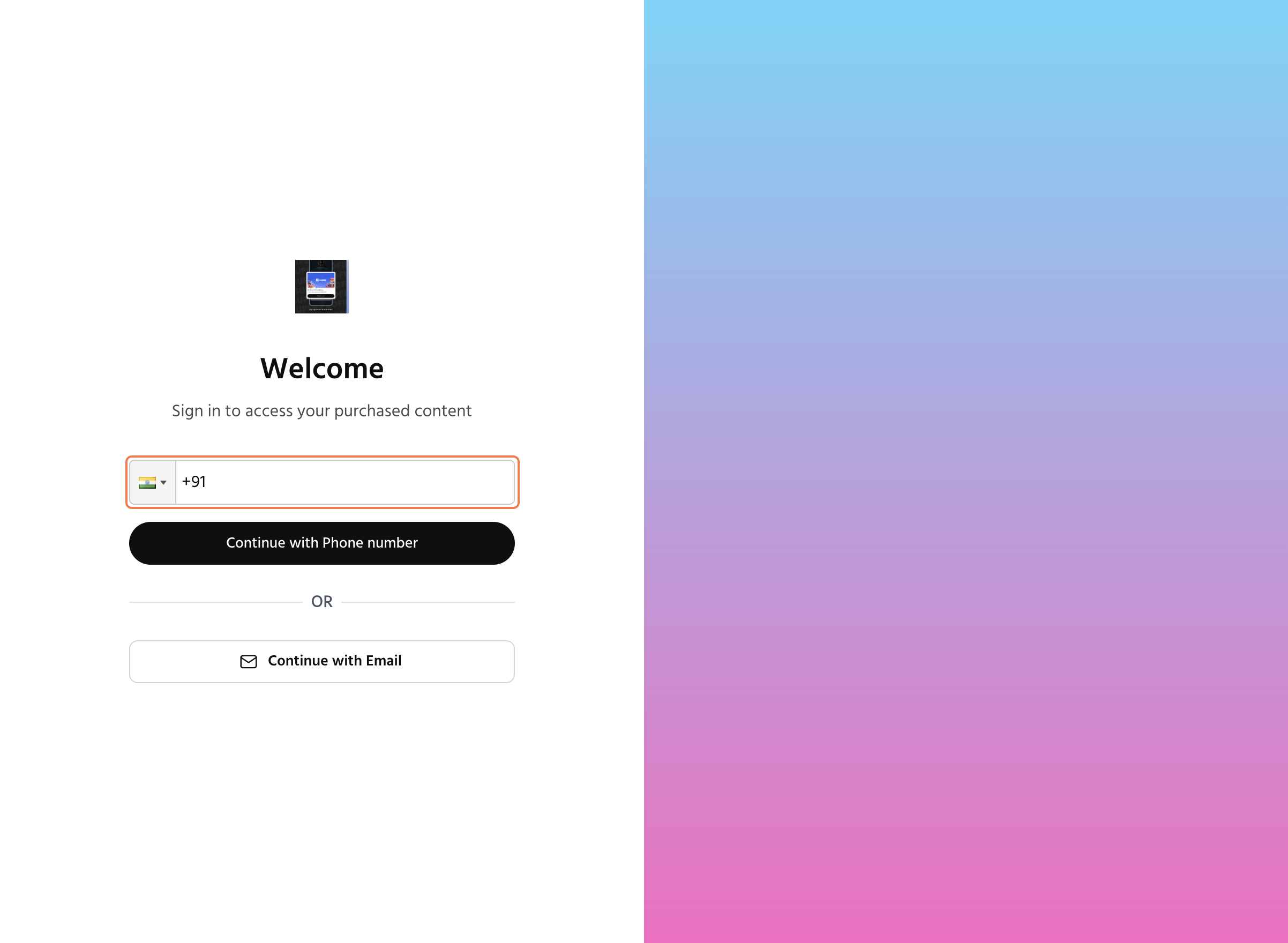 Click on Enter your Phone Number