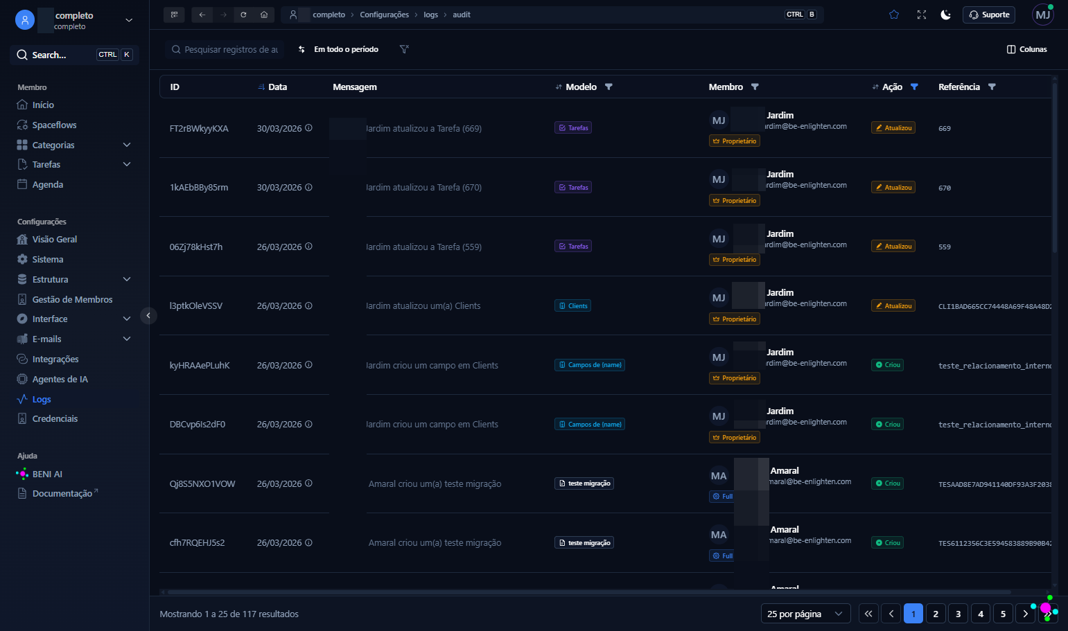 Se desejar, abra as configurações de um filtro de coluna