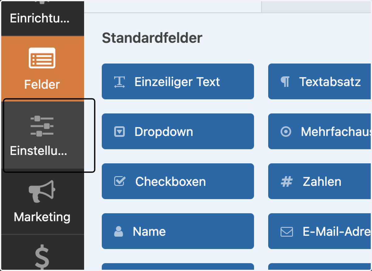Klicke auf Einstellungen