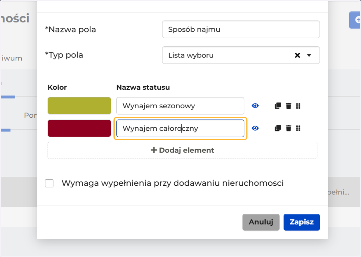 Nazwij pola