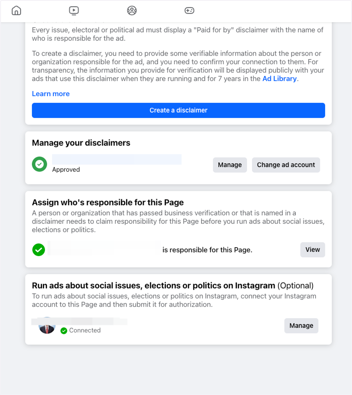 You will also be able to create and manage your disclaimers.