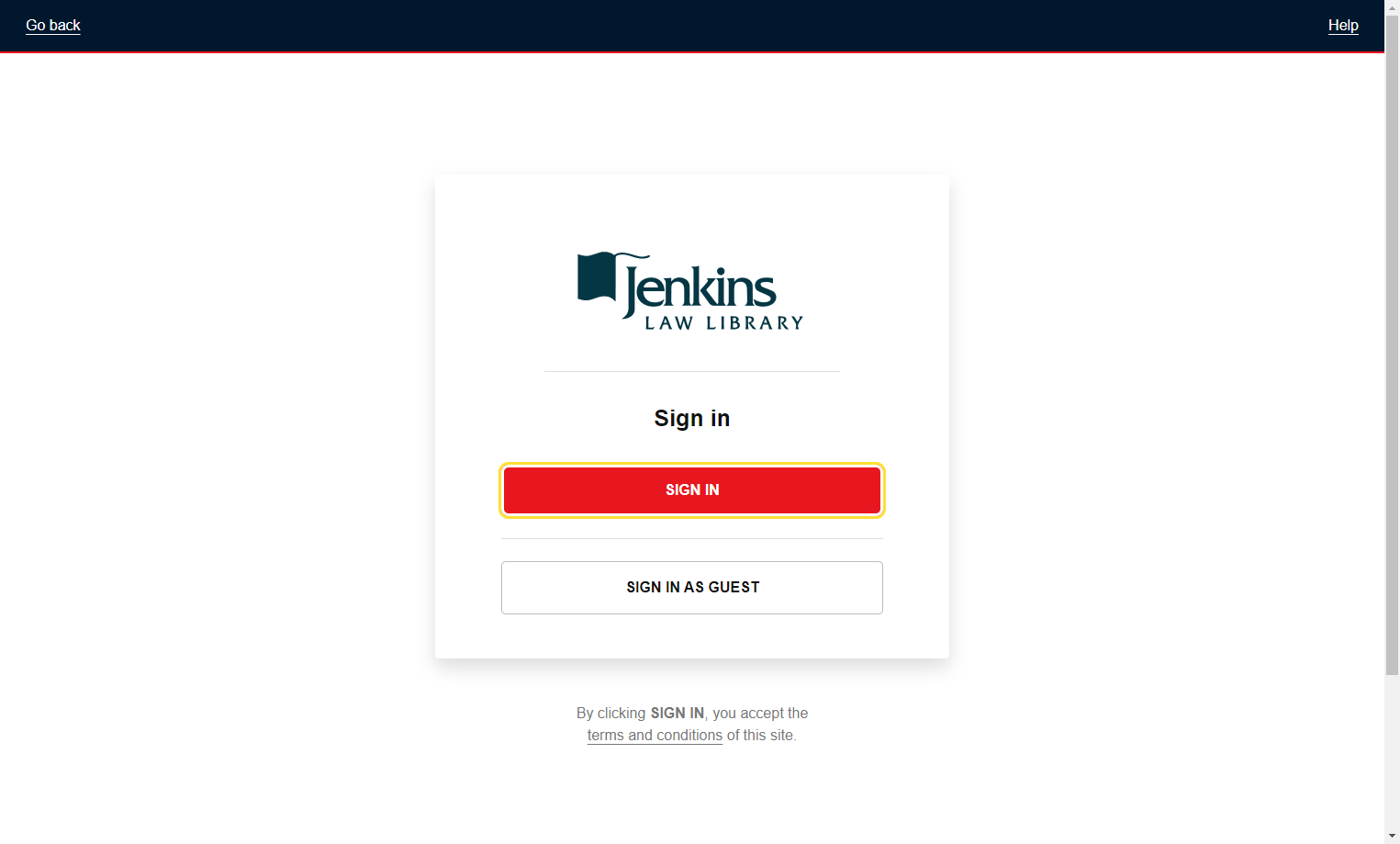 Click on "SIGN IN". You will not need further log-in information.