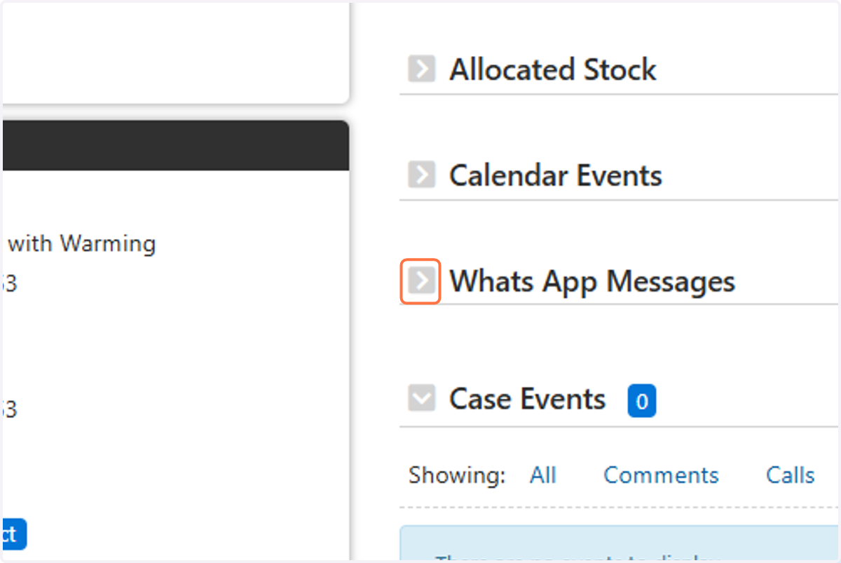 The WhatsApp Messages can be expanded to view the conversation