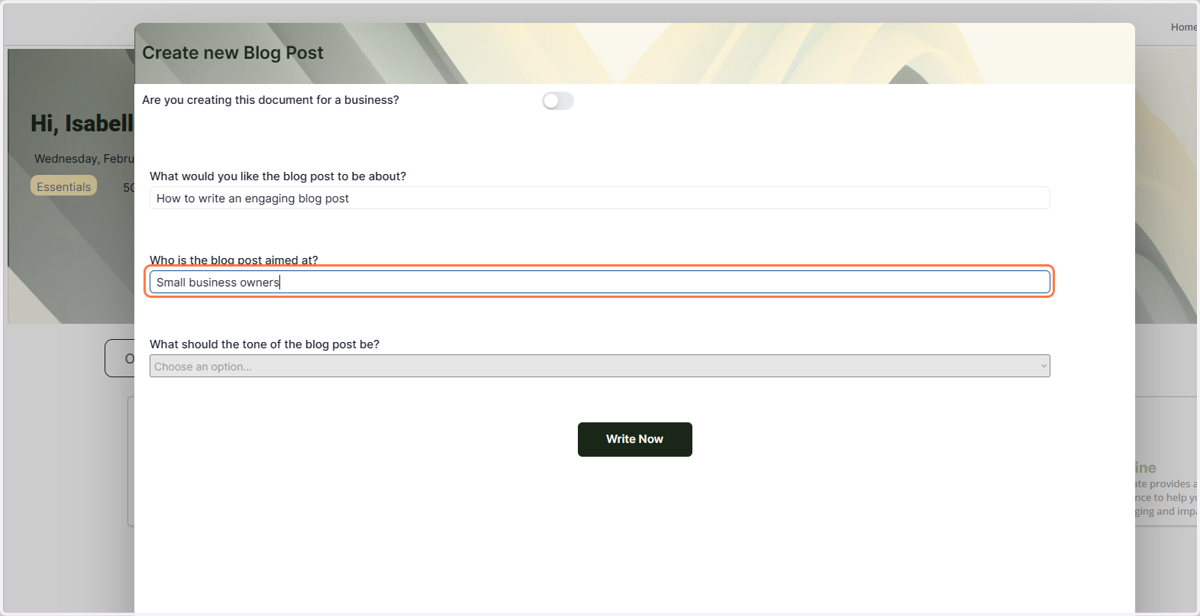 Enter the audience your blog post is aimed at