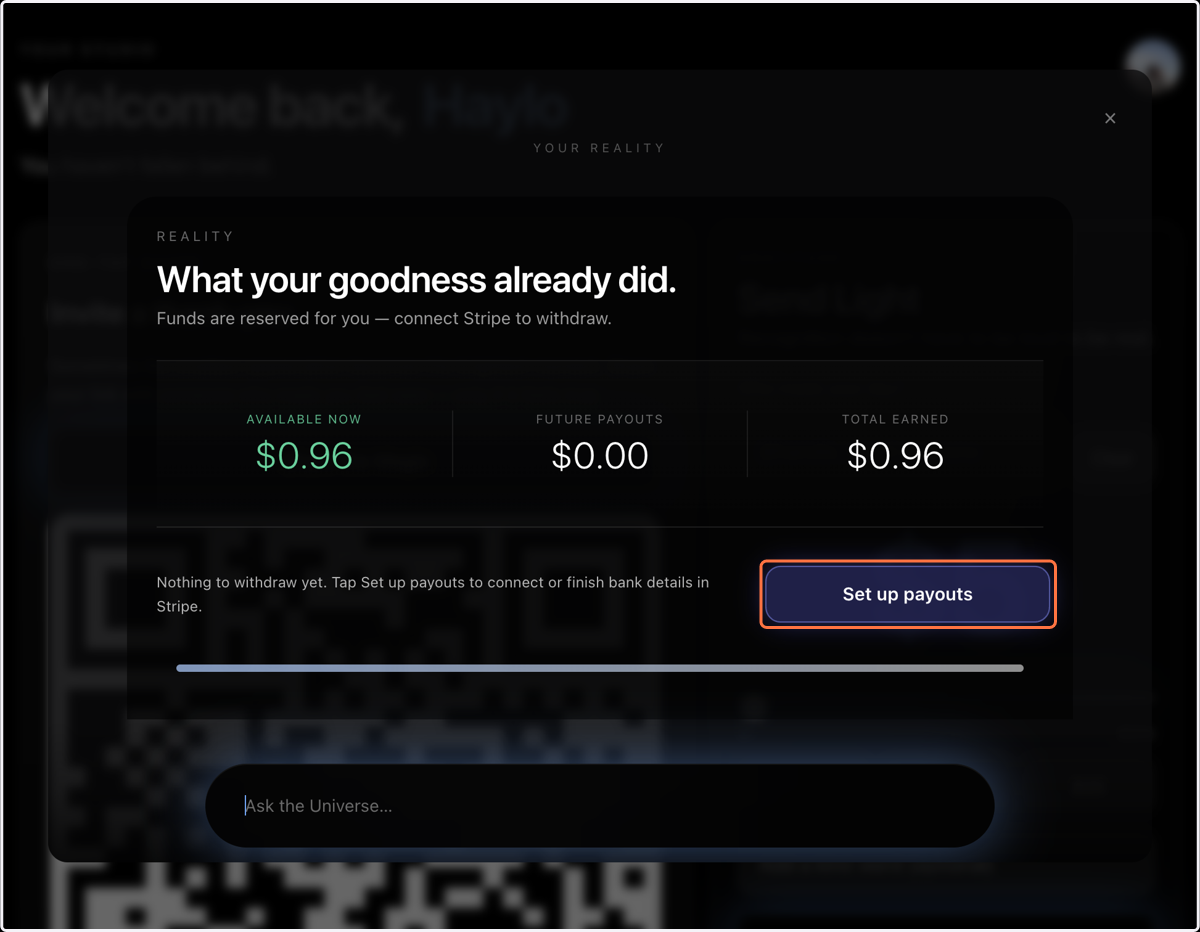 Click on Set up payouts