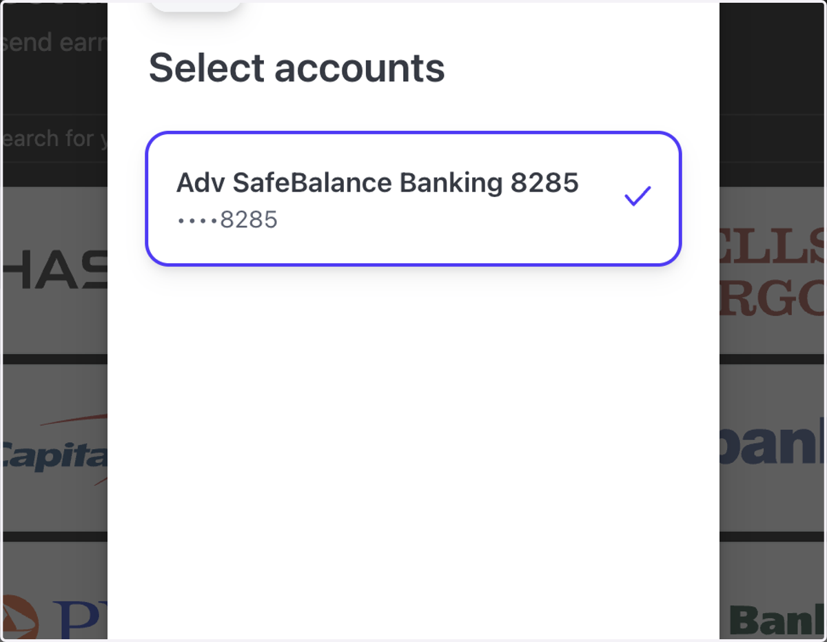 Click on Connect account