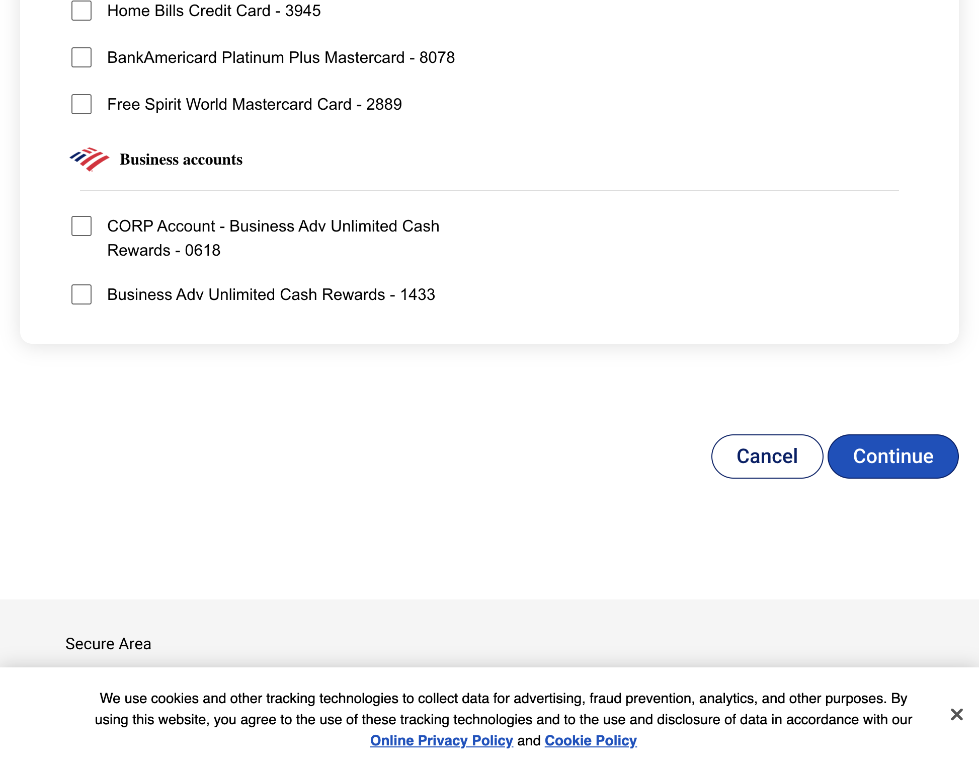 On the bottom right hand corner of the page, click Continue.