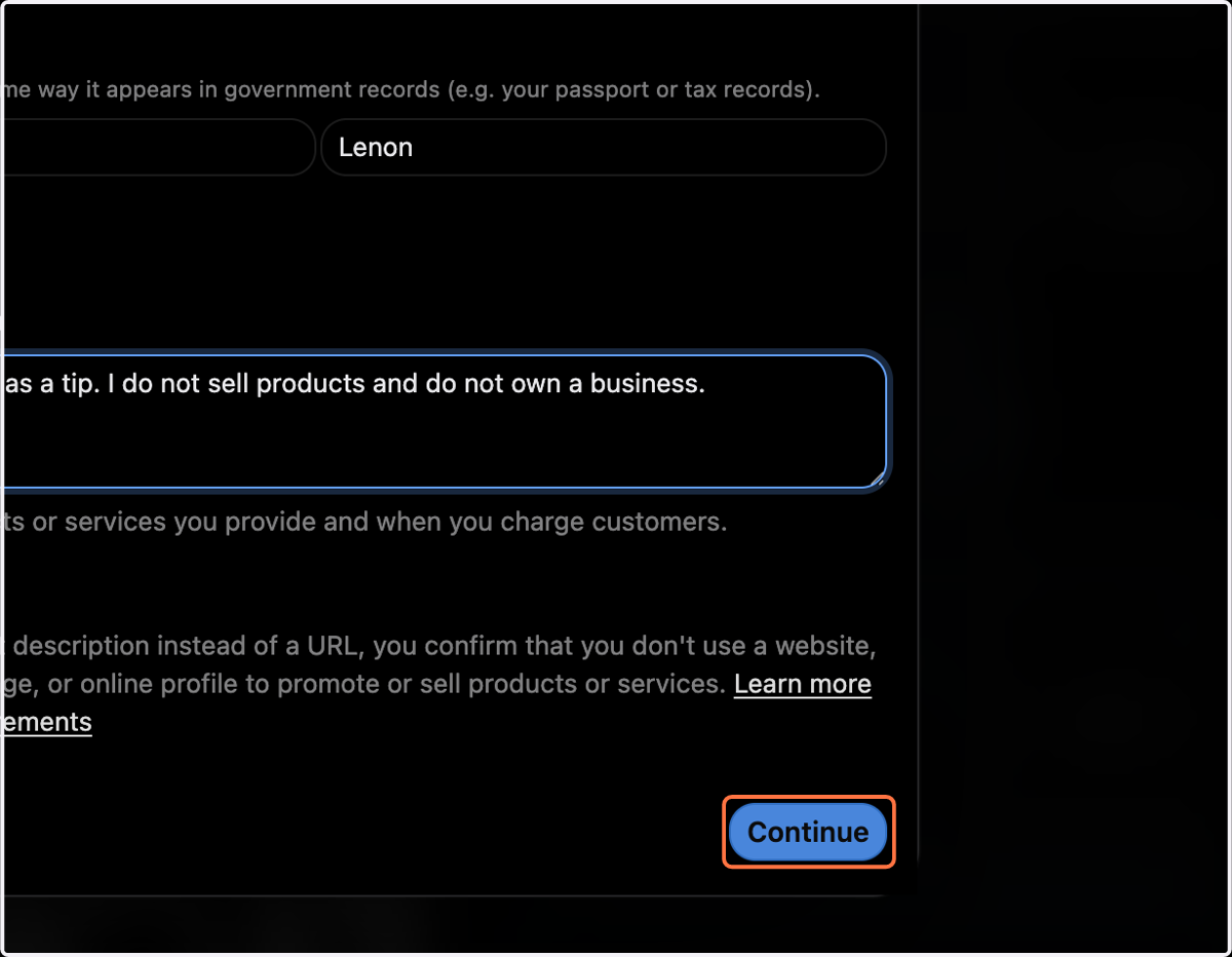 Click on Continue