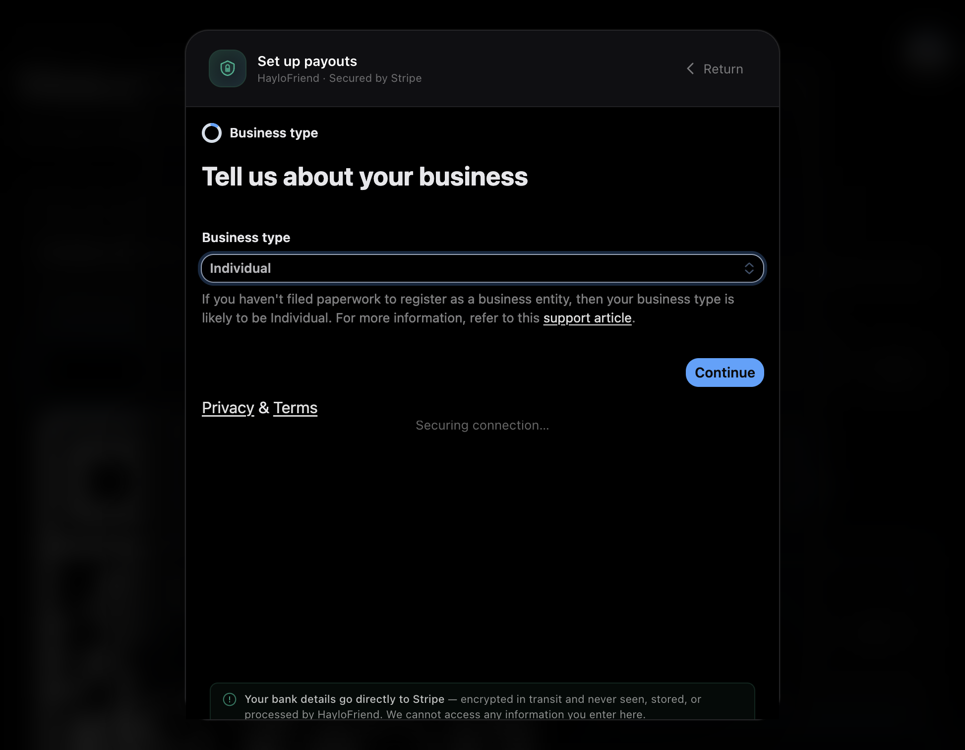 Select Individual from Business type