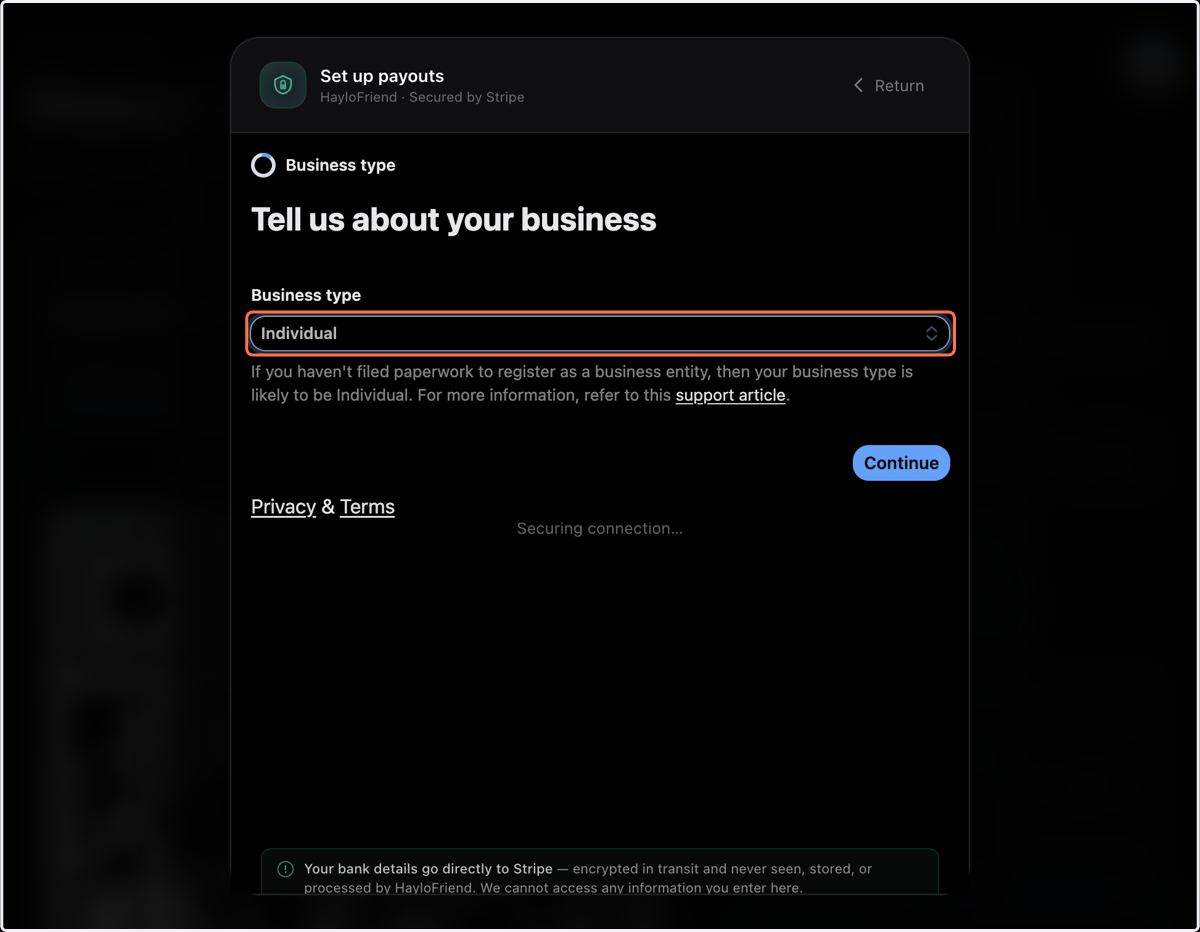 Select Individual from Business type