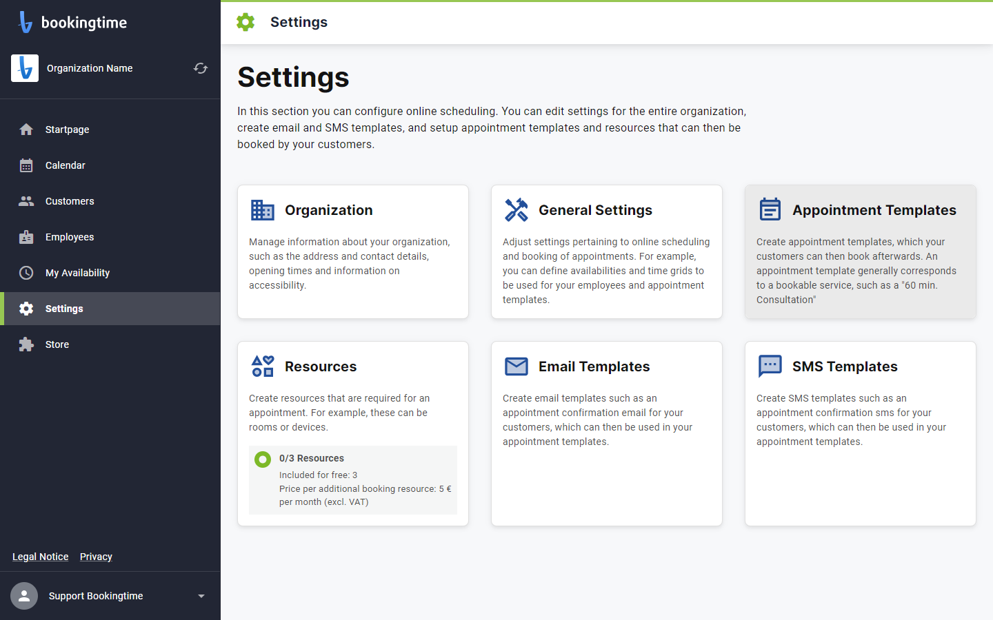 Click on Appointment Templates