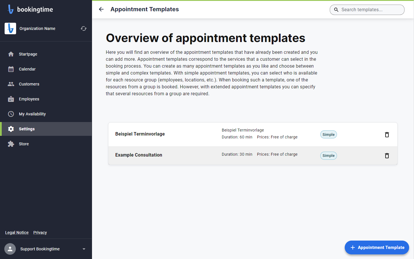 Click on Example Consultation…