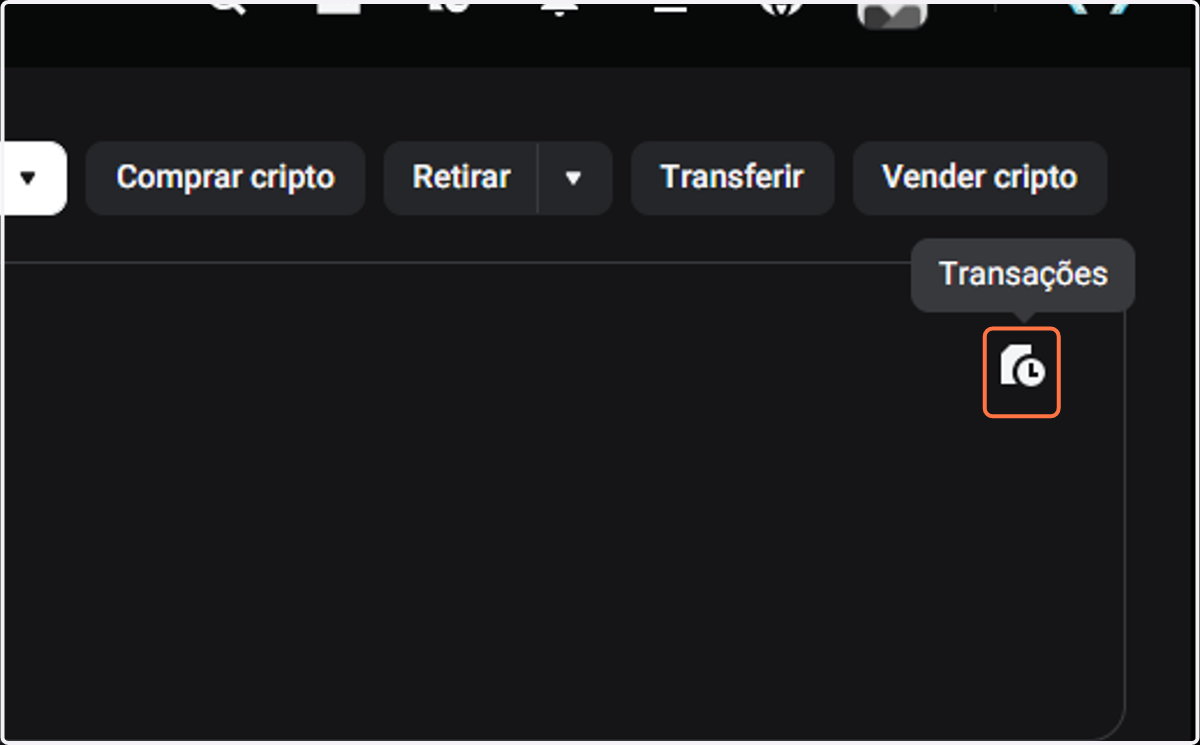 Clique em transações