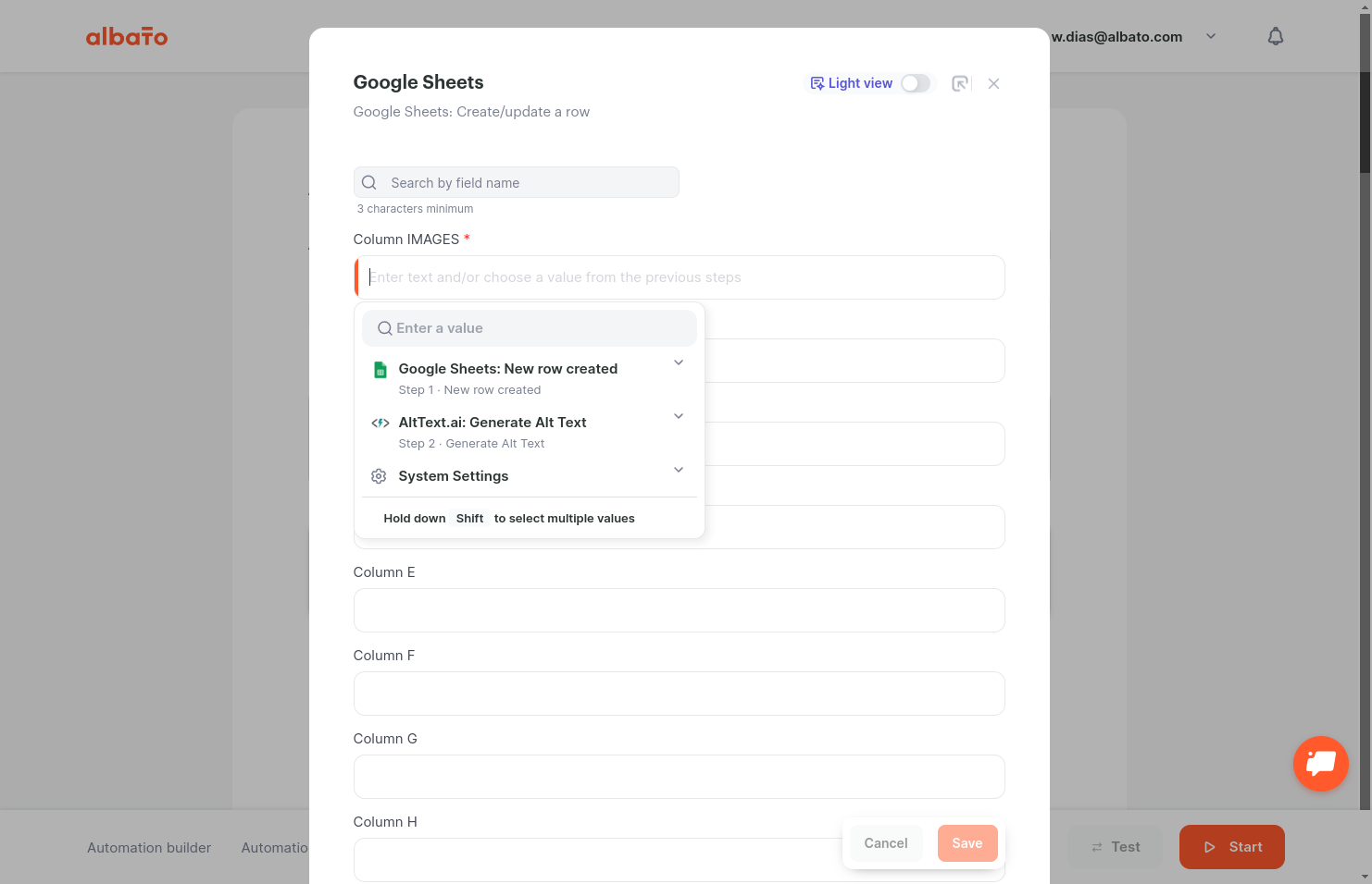 Click on Google Sheets: New row created…