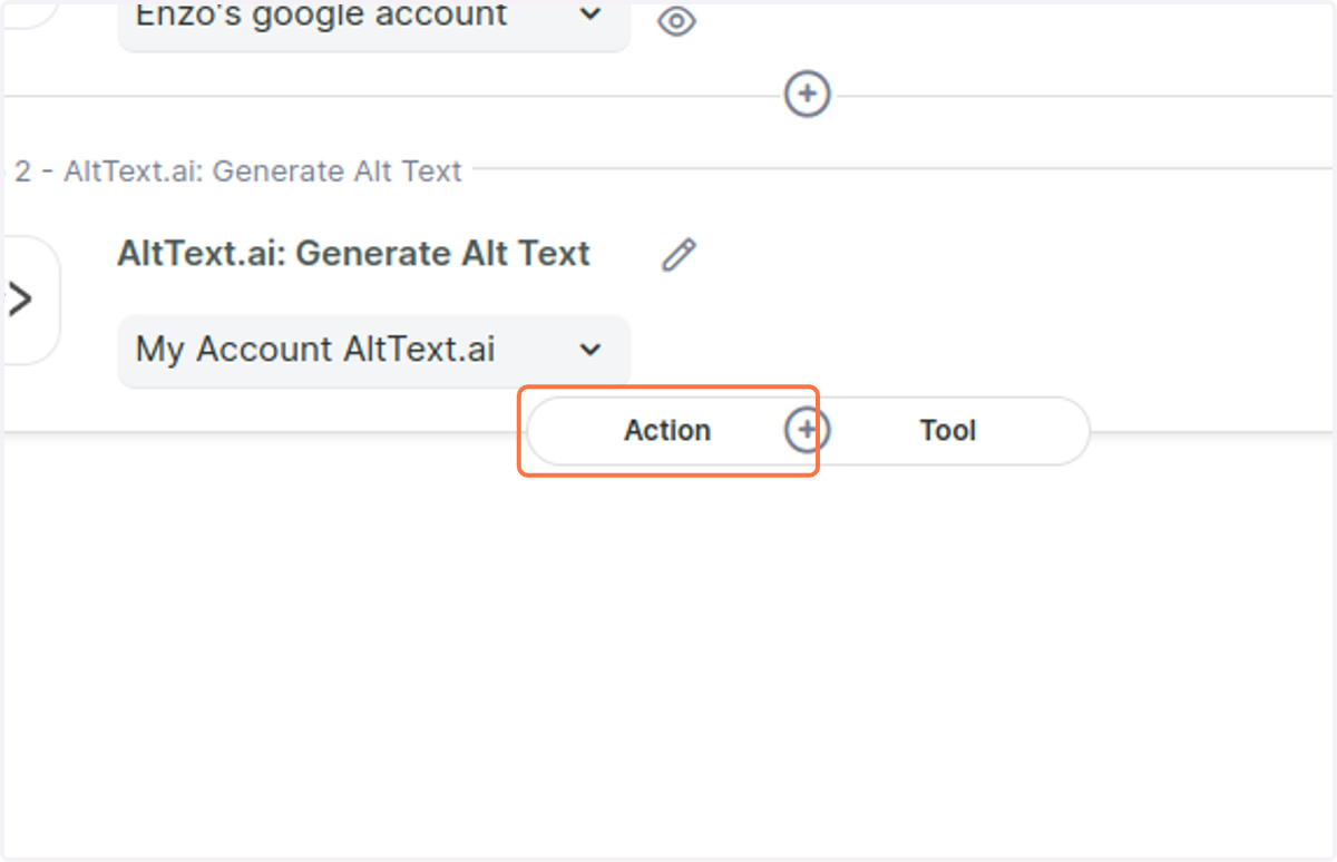 Click on Action