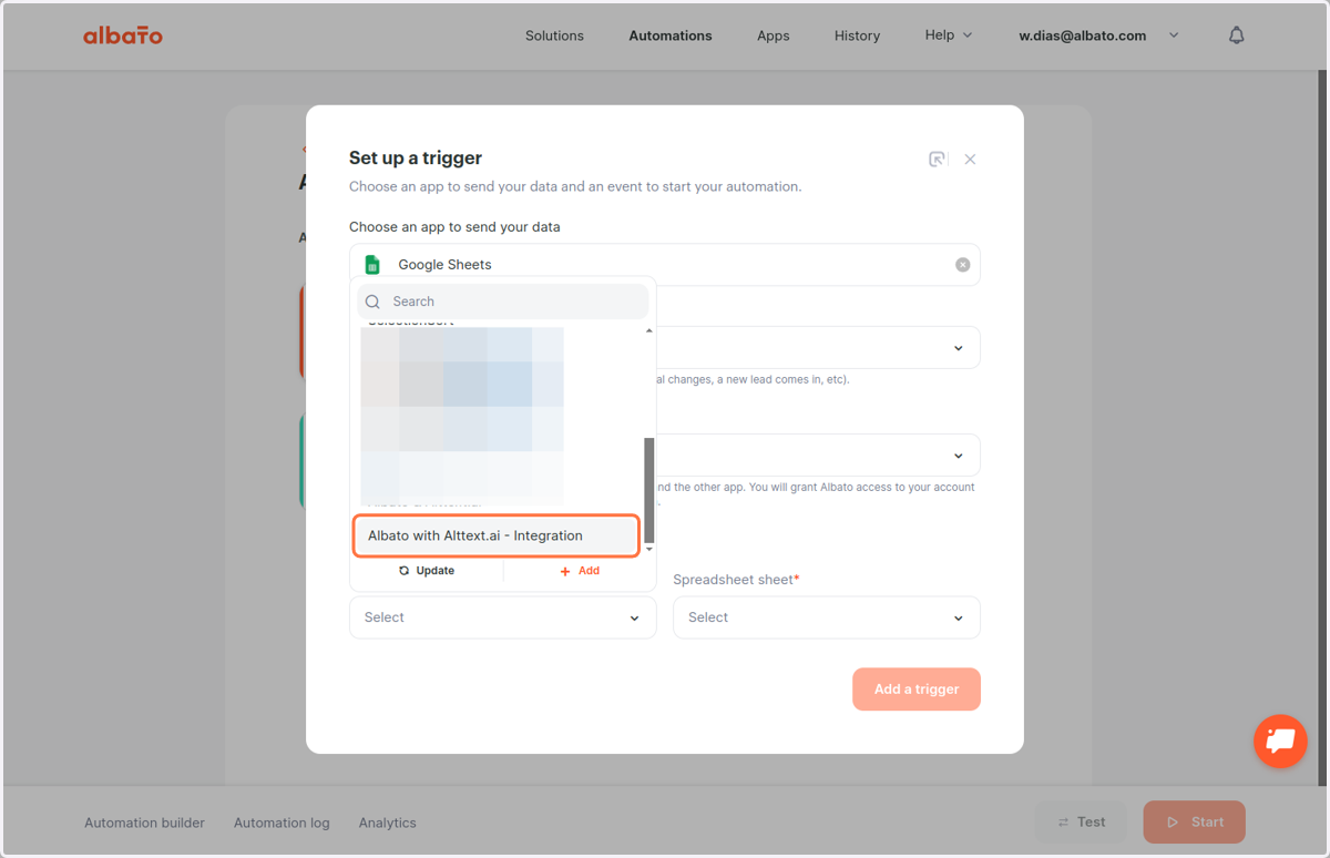 Click on Albato with Alttext.ai - Integration