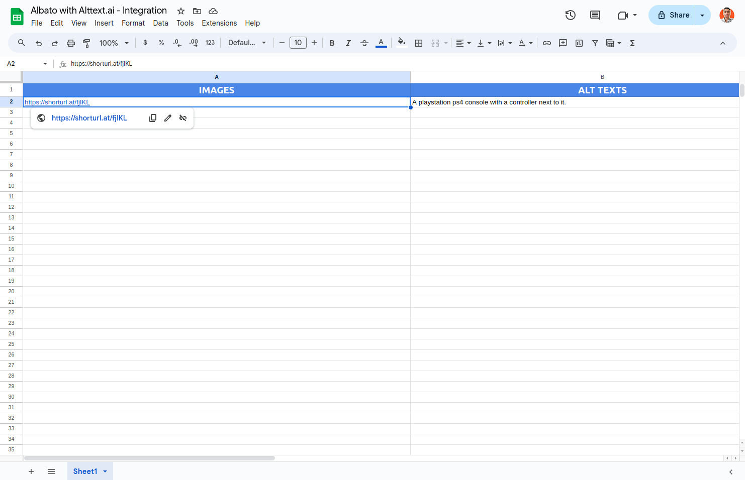 Wait sometime and your alt text will be generated automatically