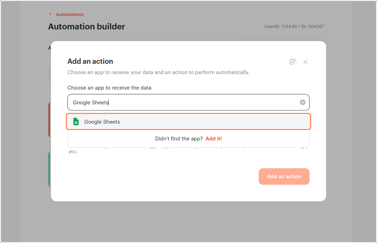 Click on Google Sheets