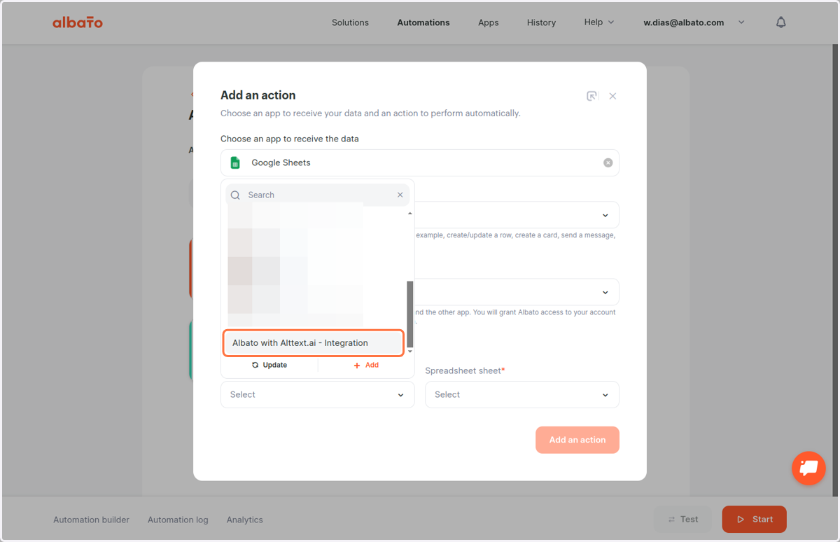 Click on Albato with Alttext.ai - Integration