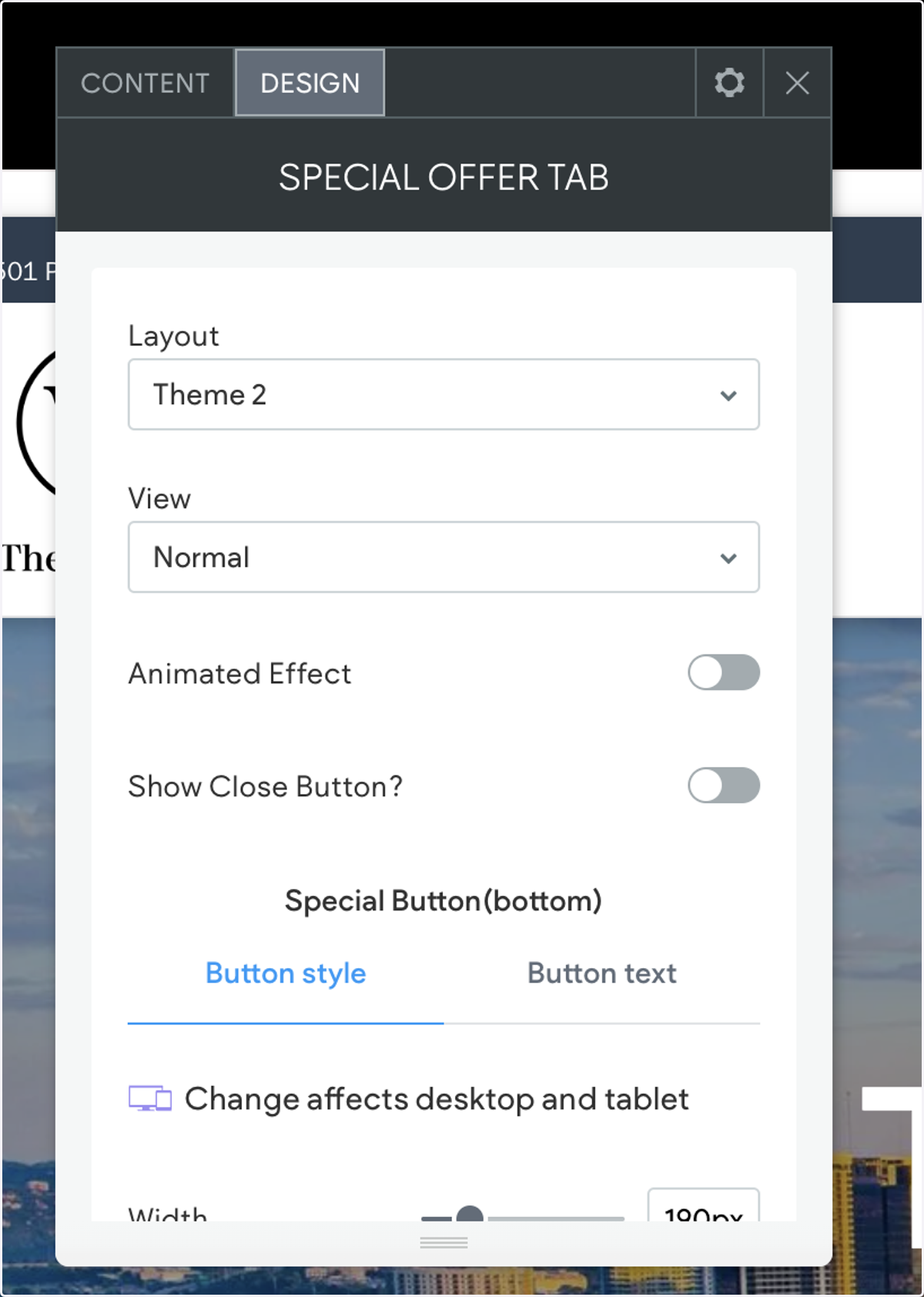 Go to the DESIGN tab
