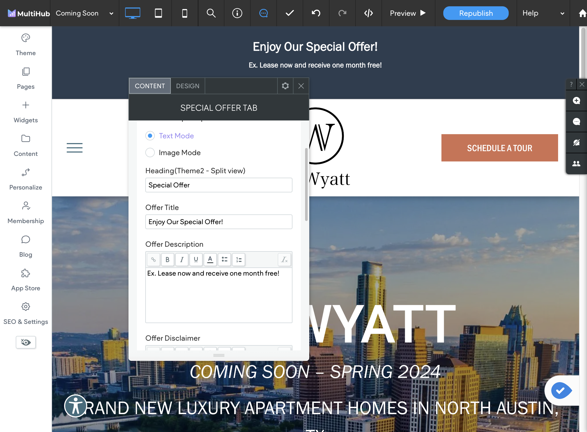 Scrolling down, you'll find the section where you can update the Offer Title.