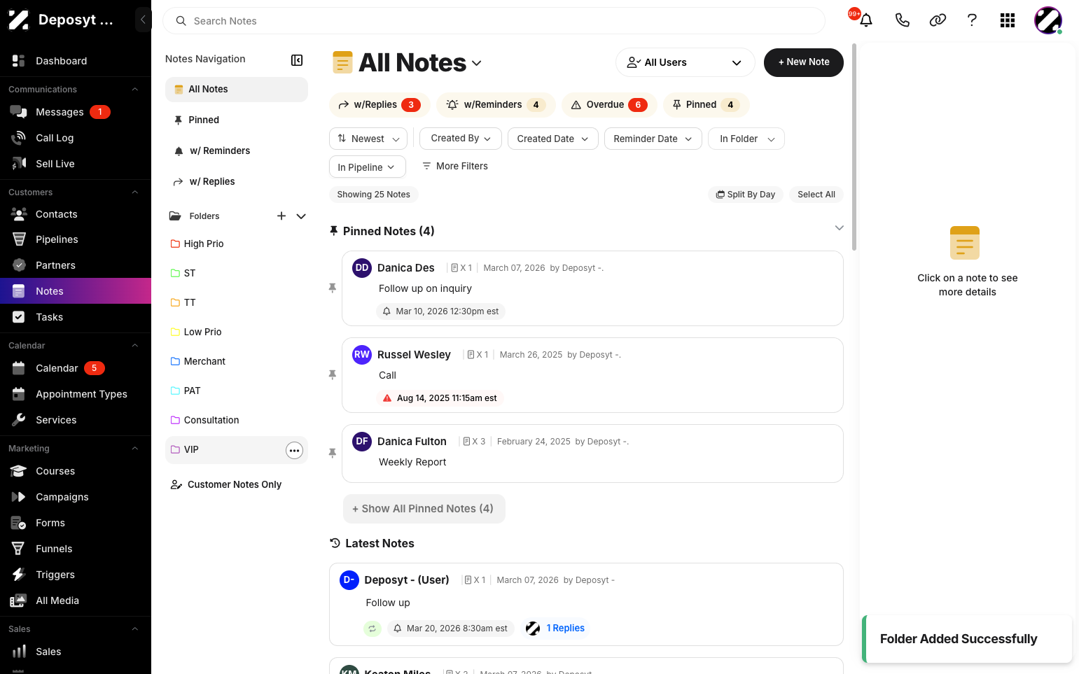 Create and Manage Notes Folders