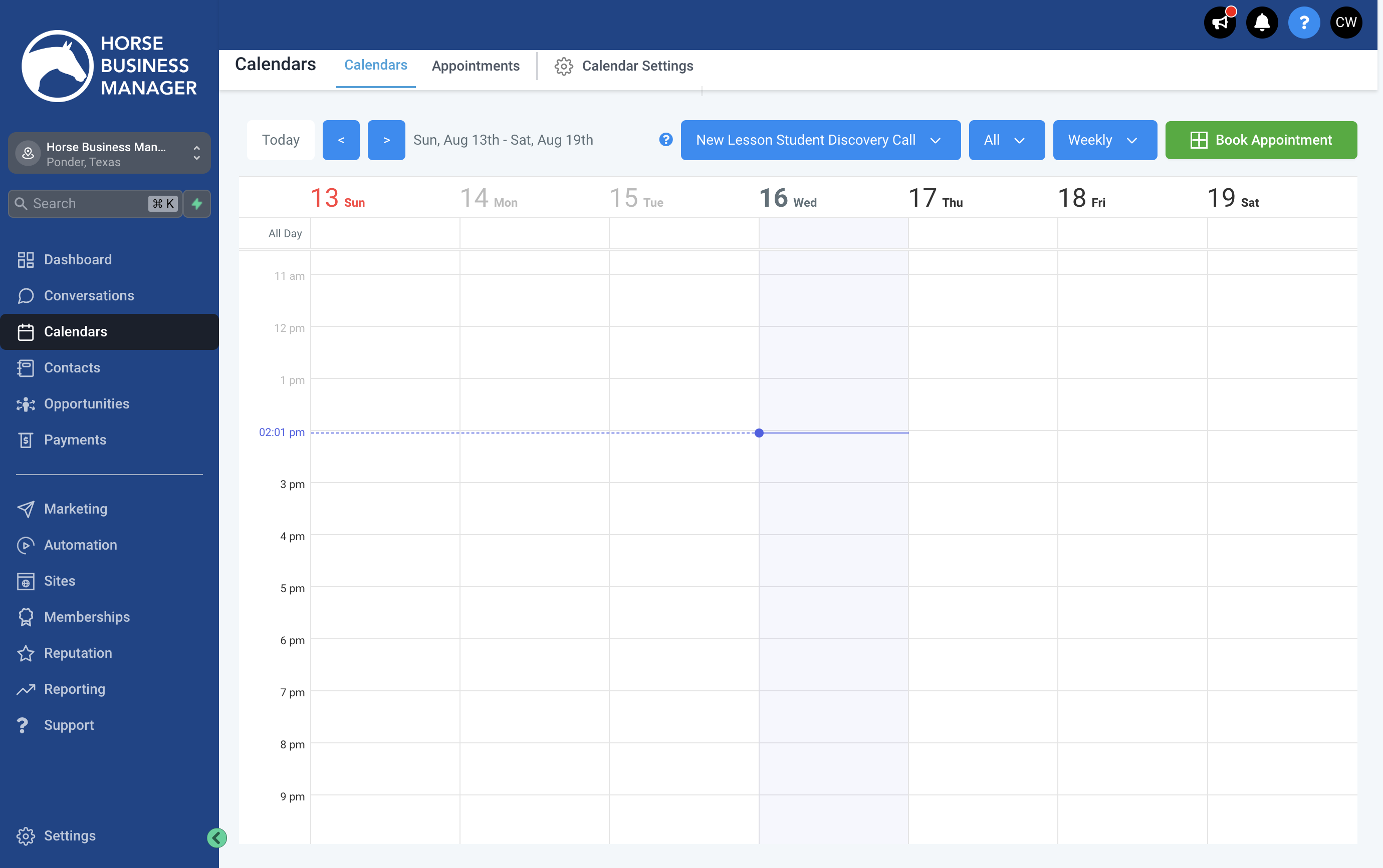 Click on Calendar Settings